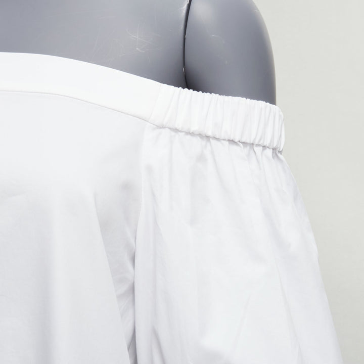 TIBI white 100% cotton off shoulder detached sleeve top US0 XS