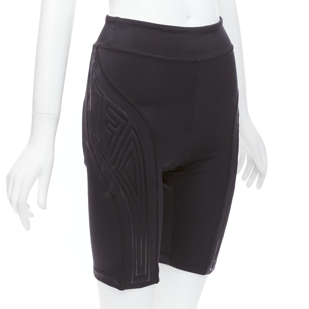 FENDI 2019 FFreedom black neoprene rubber compression biker shorts IT40 S