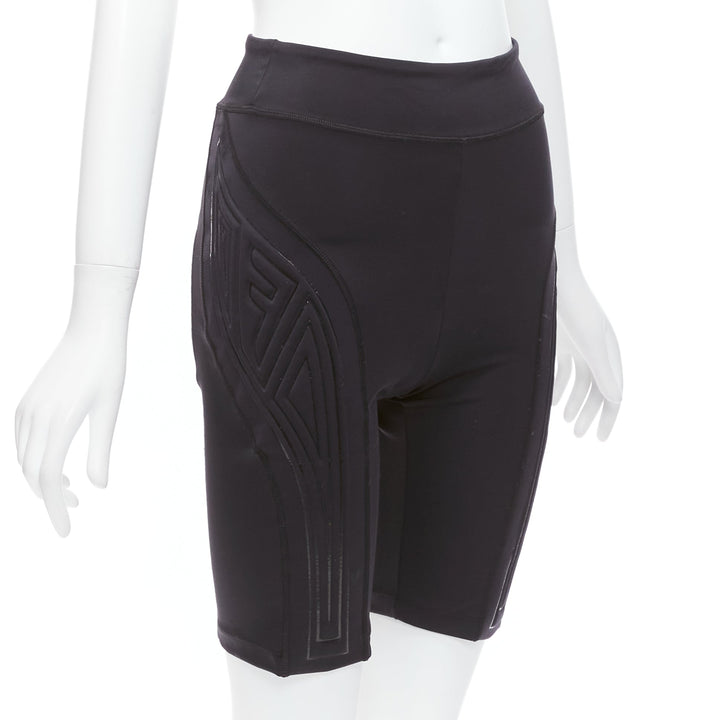 FENDI 2019 FFreedom black neoprene rubber compression biker shorts IT40 S
