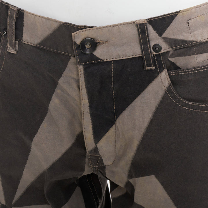 RICK OWENS DRKSHDW 2013 Vintage Island Geometric Detroit camo polygon pants 29"