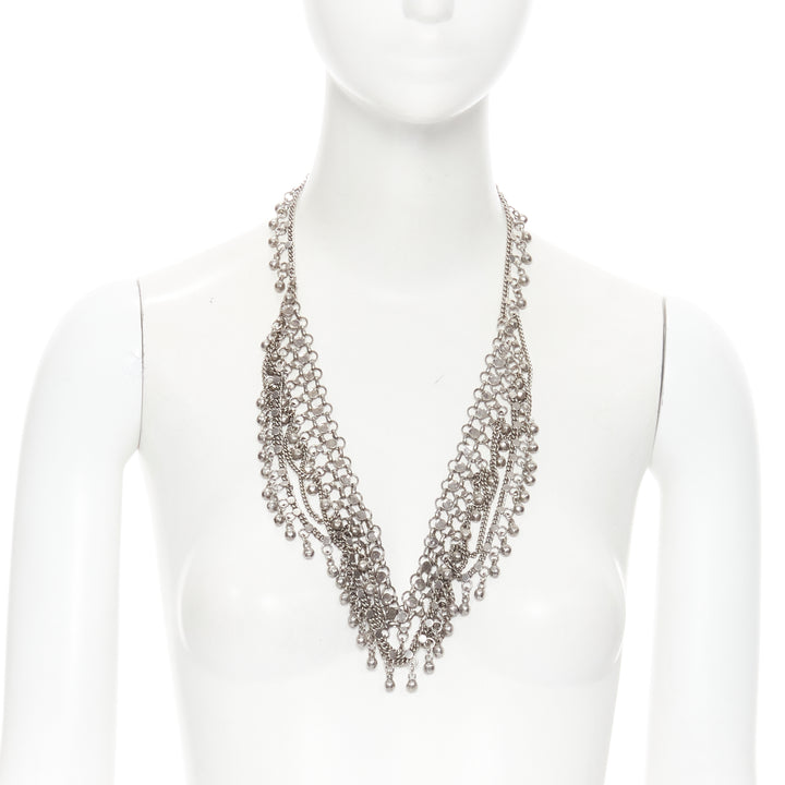 SAINT LAURENT Hedi Slimane Marrakech Chandelier antique silver charm necklace