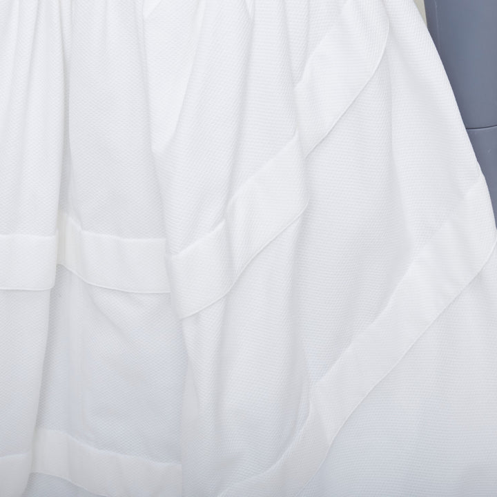 ALAIA ivory cotton waffle panelled tulip bubble knee length skirt FR40 L
