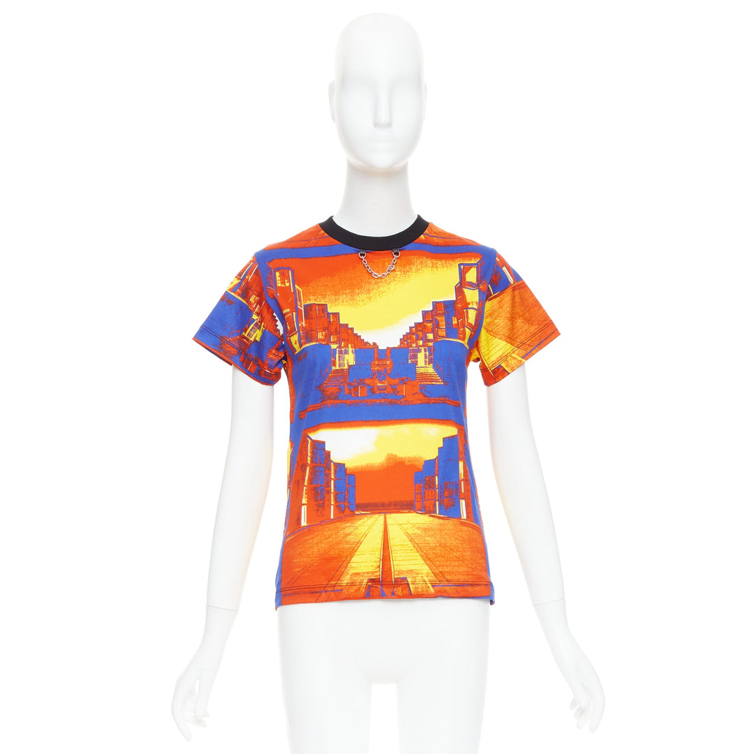 LOUIS VUITTON 2023 Salk Institute orange city print LV chain tshirt XS