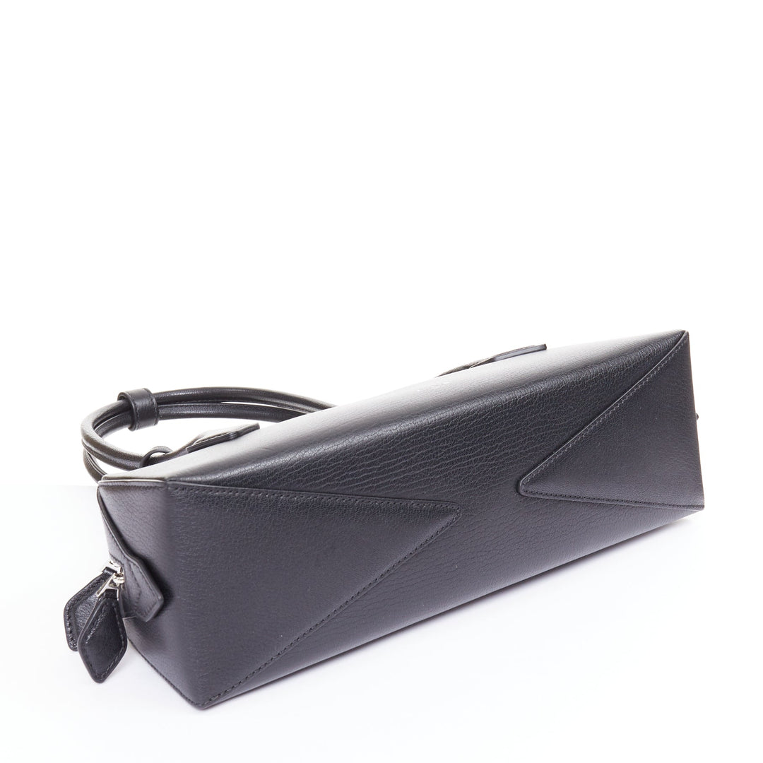 ALAIA Le Teckel black leather elongated long handle double zip bag