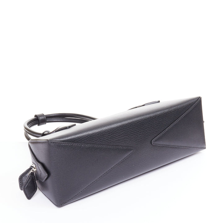 ALAIA Le Teckel black leather elongated long handle double zip bag