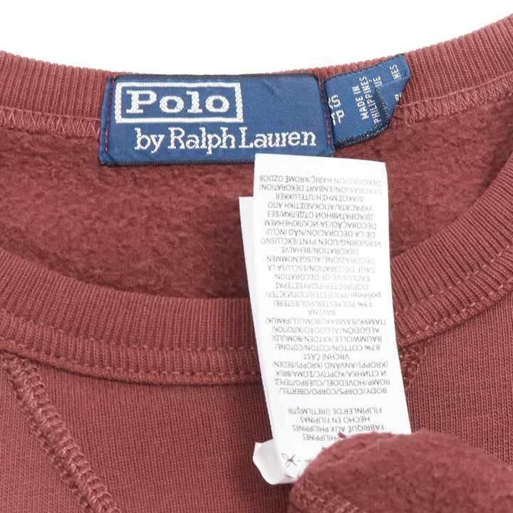 POLO RALPH LAUREN burgundy varsity cotton fleece sweatshirt XS