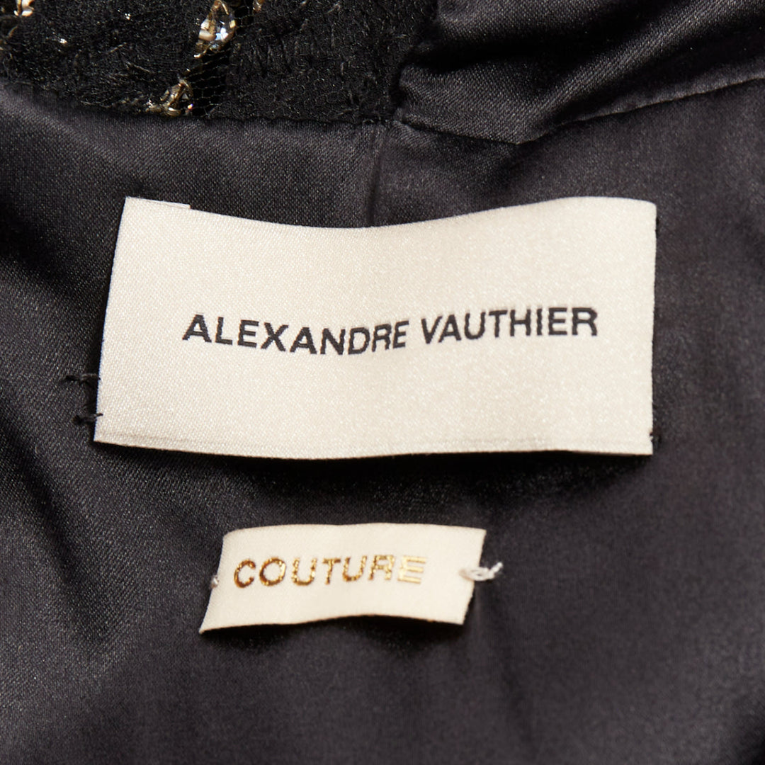 ALEXANDRE VAUTHIER COUTURE 2023 Runway black crystal embellished open back dress