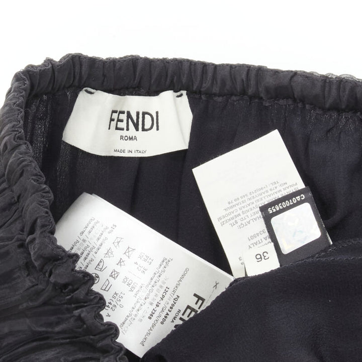 Female mannequin wearing Fendi Black Polyester Women Skirt in Size IT36 | Available at JHROP