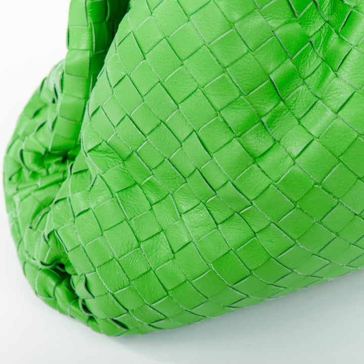 BOTTEGA VENETA Parakeet The Pouch green Intrecciato nappa leather clutch bag