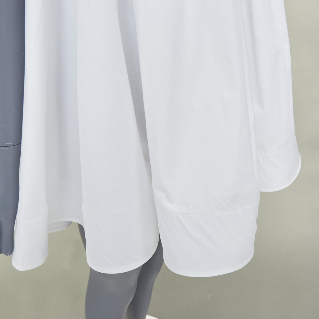 MATICEVSKI 2016 Profound white crisp cotton babydoll high low tunic top AUS8 S