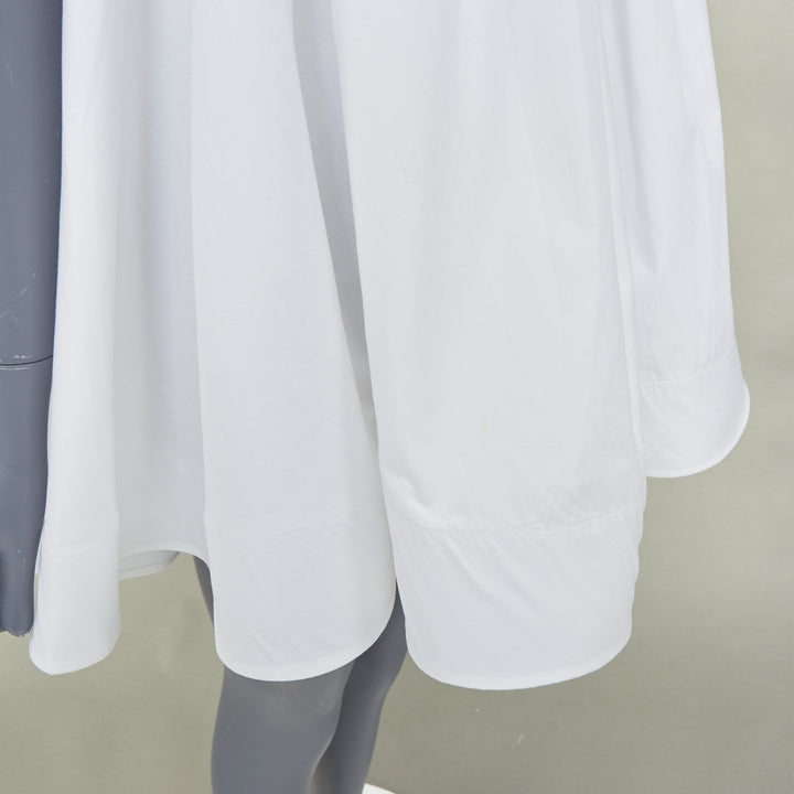 MATICEVSKI 2016 Profound white crisp cotton babydoll high low tunic top AUS8 S