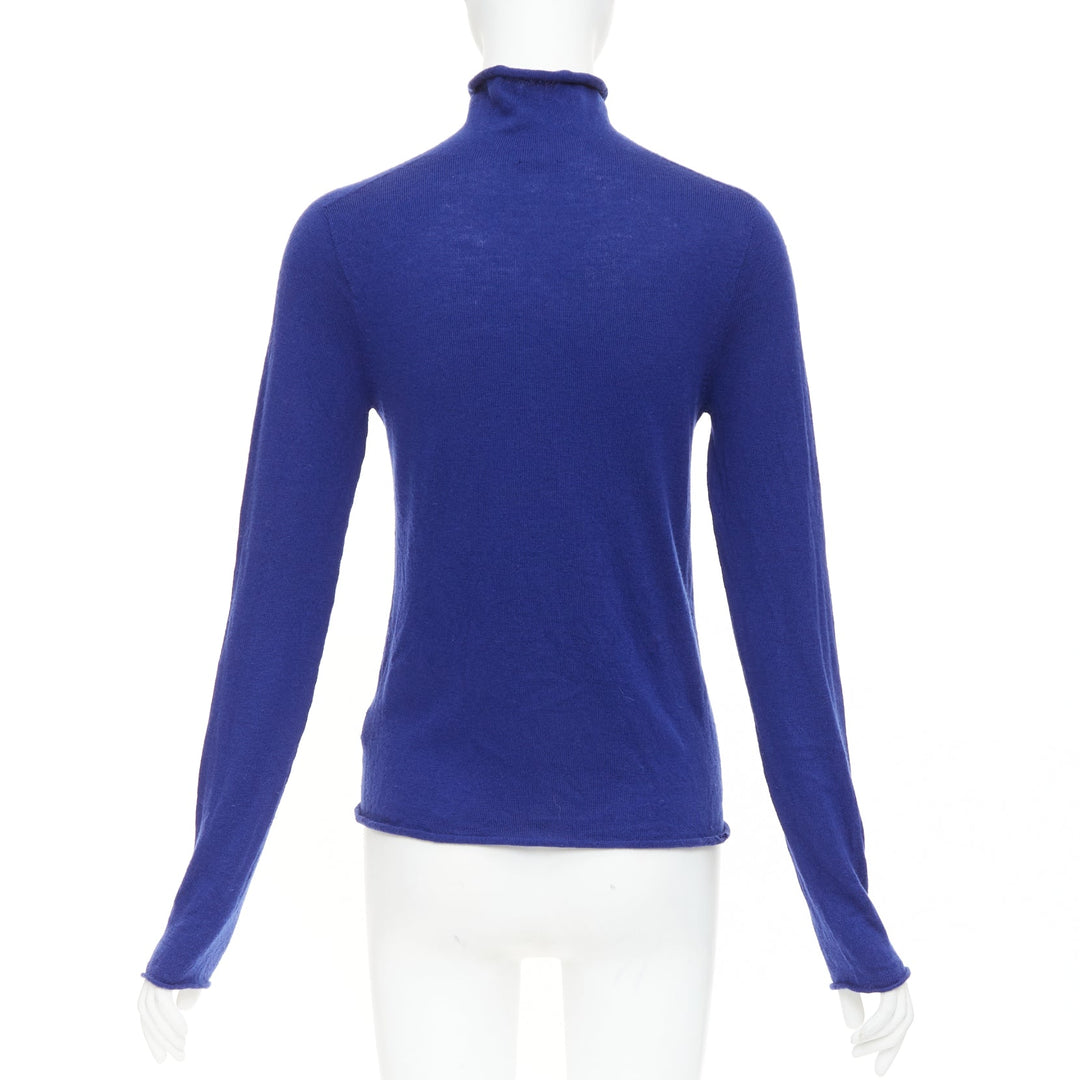 JOSEPH 100% Merino Wool cobalt blue high neck seamless knitted sweater S