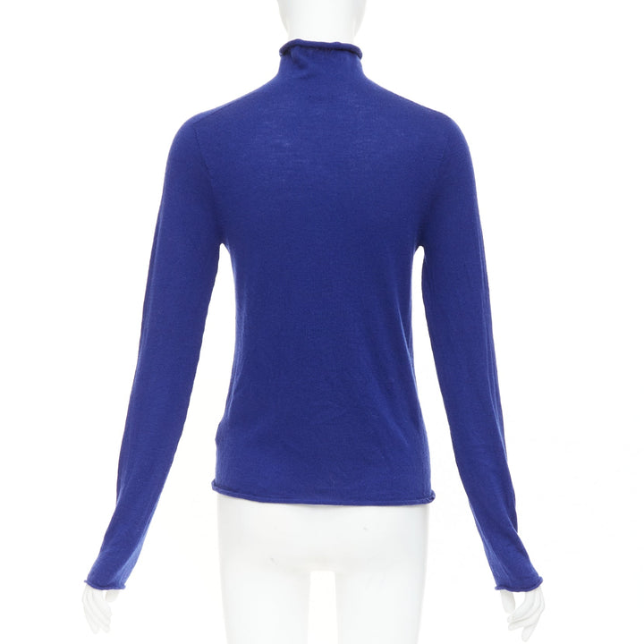 JOSEPH 100% Merino Wool cobalt blue high neck seamless knitted sweater S