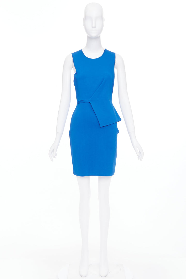 ALEXANDER WANG electric blue half peplum crew neck knitted dress M