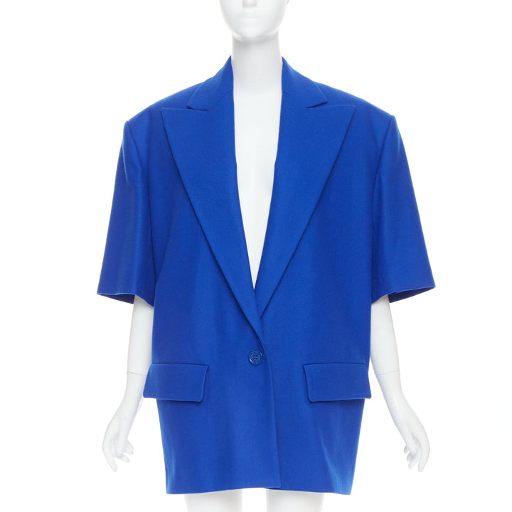 ALEXANDRE VAUTHIER COUTURE AW2022 Runway blue short sleeve oversized blazer