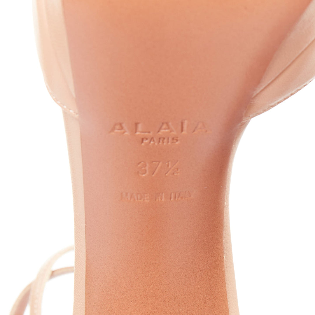 ALAIA nude leather double ankle strap dorsay platform pumps EU37.5