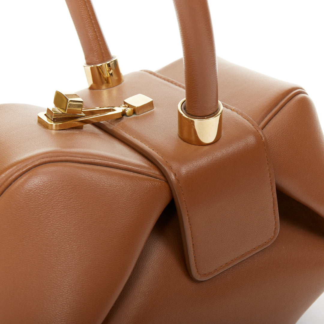 GABRIELA HEARST Nina Medium cognac tan Italian nappa leather top handle bag