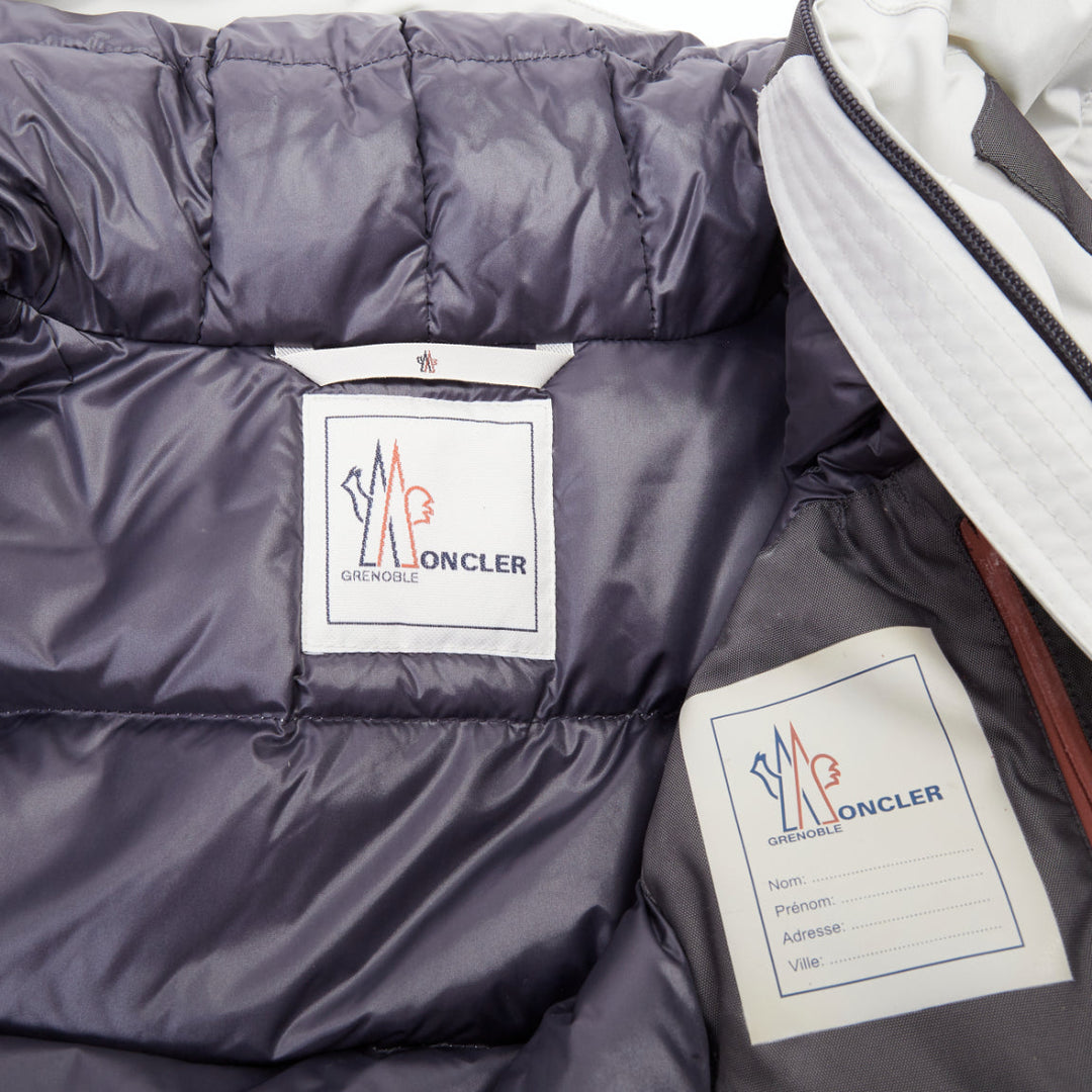 MONCLER GRENOBLE Reidberger Giubbotto grey down puffer ski jacket Sz 0 XS