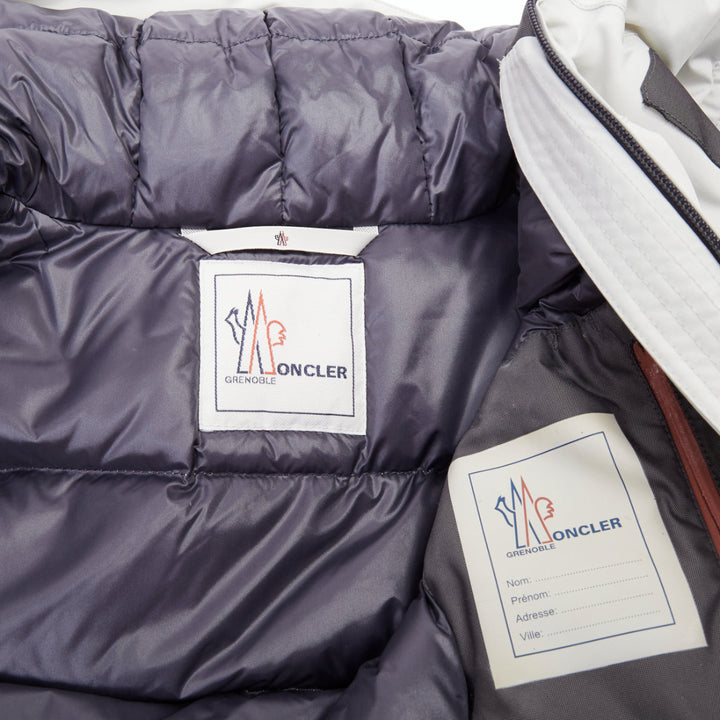 MONCLER GRENOBLE Reidberger Giubbotto grey down puffer ski jacket Sz 0 XS