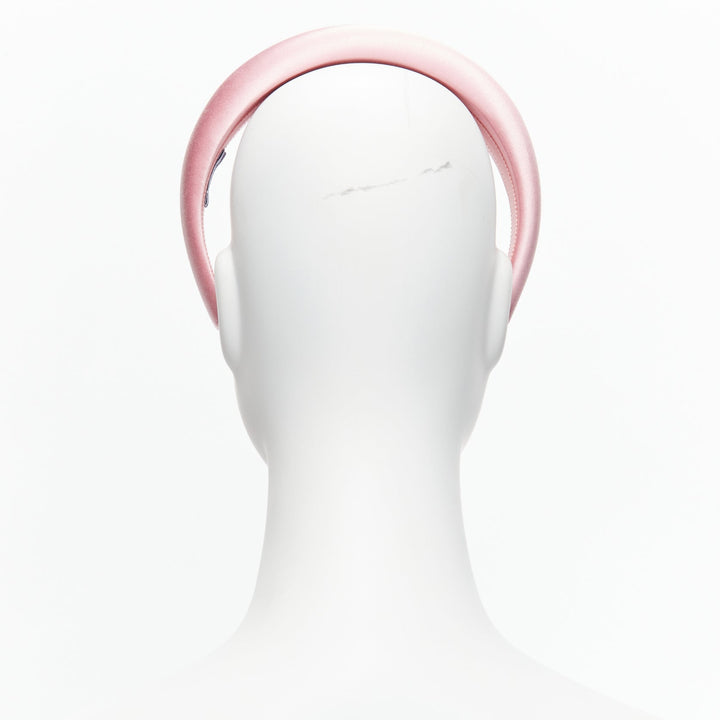 PRADA Alice light pink satin oversized padded puffy headband