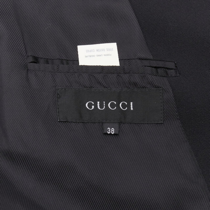 GUCCI TOM FORD 1998 Vintage black wool minimalist oversized belted coat IT38