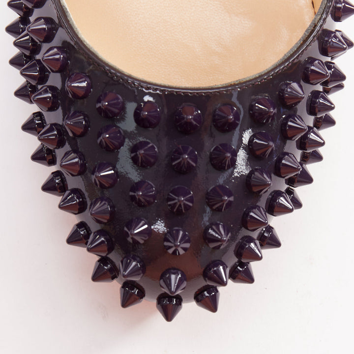 CHRISTIAN LOUBOUTIN Neofilo Spikes 120 Patent iris purple spikes platform EU38