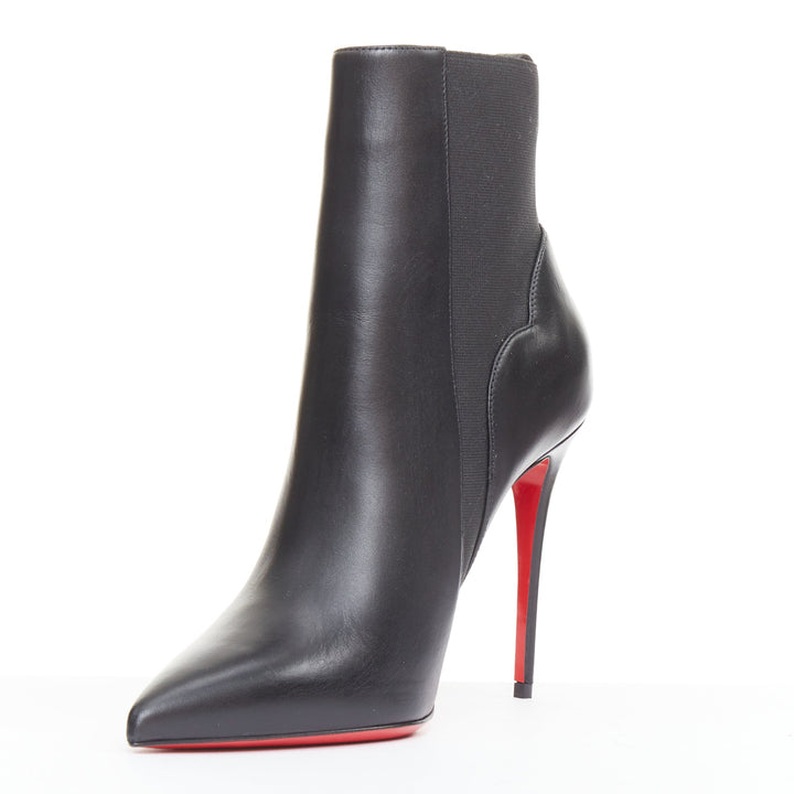 CHRISTIAN LOUBOUTIN Chelsea Chick Booty 100 black gusset ankle boots EU38 US8
