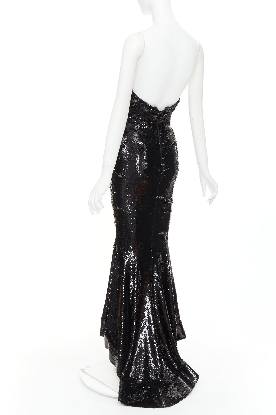 ALEXANDRE VAUTHIER COUTURE AW2019 Runway black sequin corseted mermaid gown