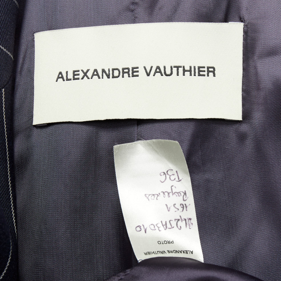 ALEXANDRE VAUTHIER navy blue pinstripe double breasted blazer jacket FR36 S