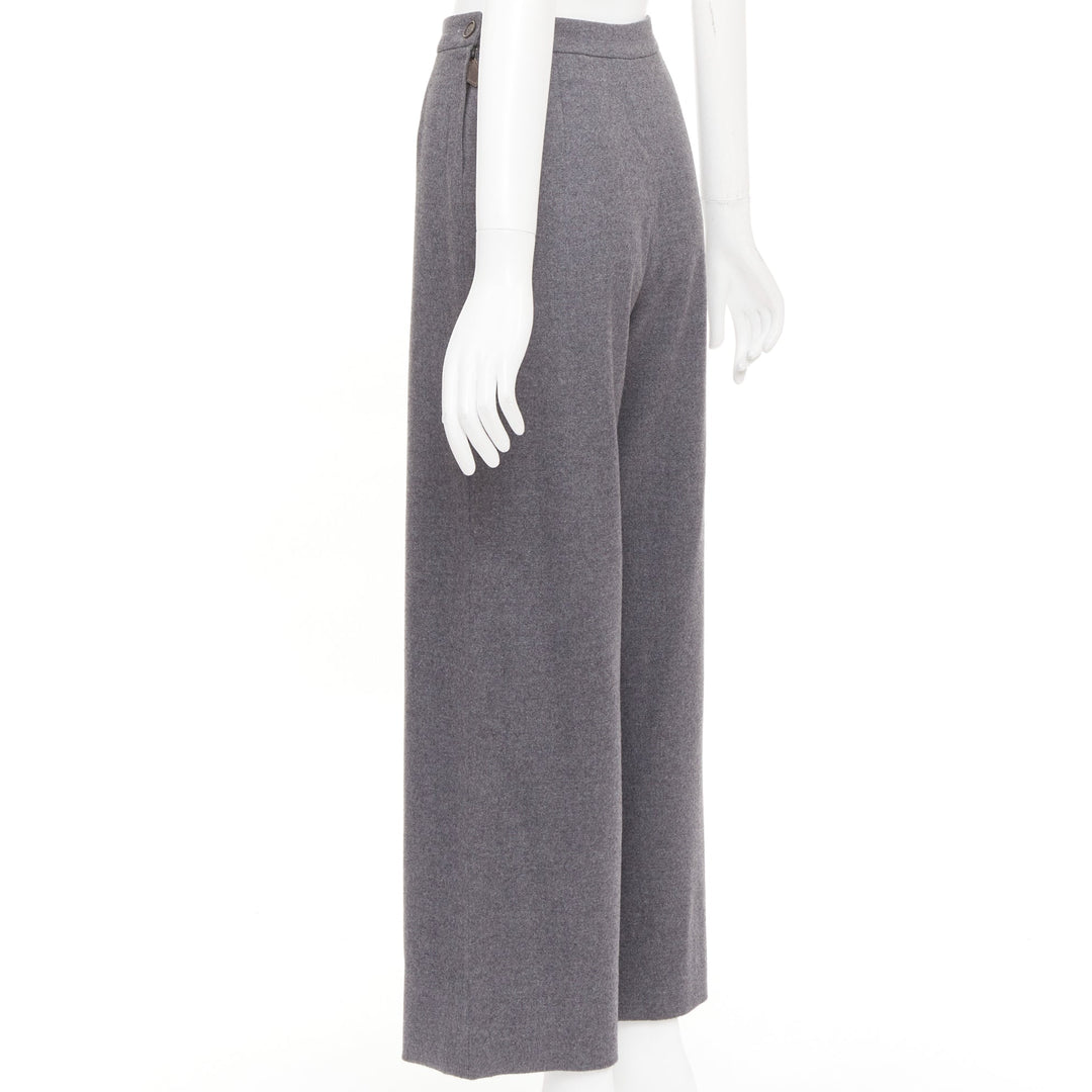 HERMES Martin Margiela Vintage grey cashmere wool high waisted pants FR36 S
