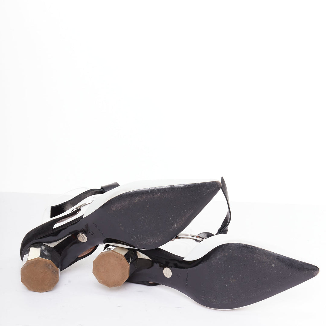 PROENZA SCHOULER 2016 bicolor black white grommet metal heels EU36