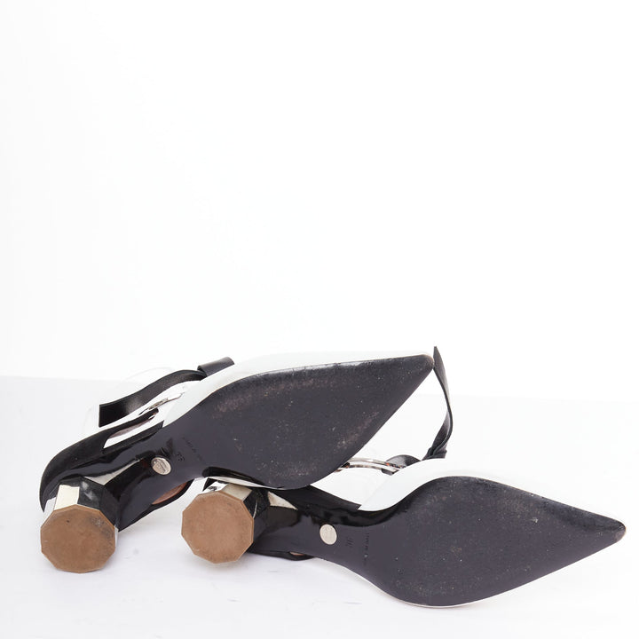 PROENZA SCHOULER 2016 bicolor black white grommet metal heels EU36