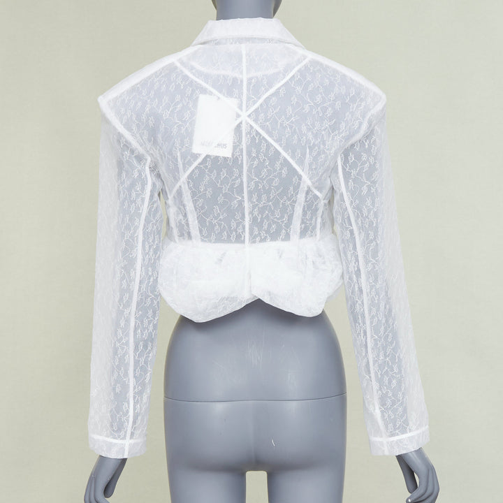 JACQUEMUS Bridal Le Chouchou 2023 Runway Dentelle white tulle jacket FR34 XS