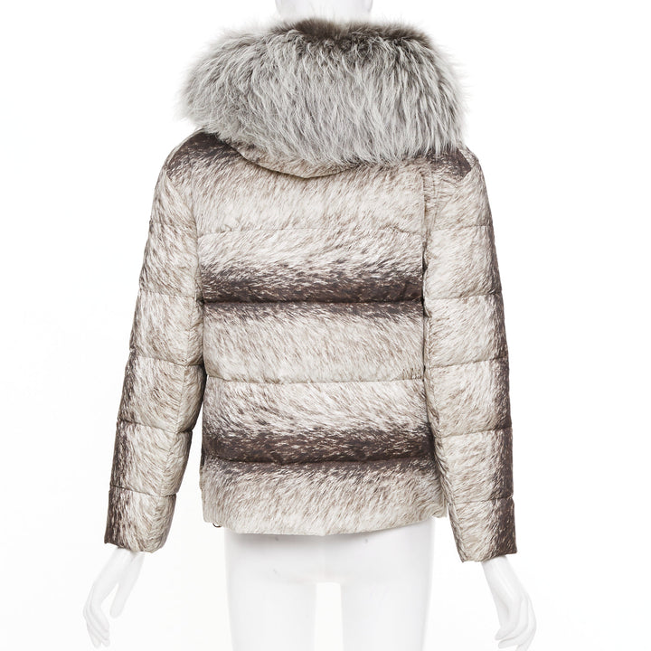 MONCLER Gamme Rouge Piumino Nuovo Lian print down feather puffer jacket US0 XS