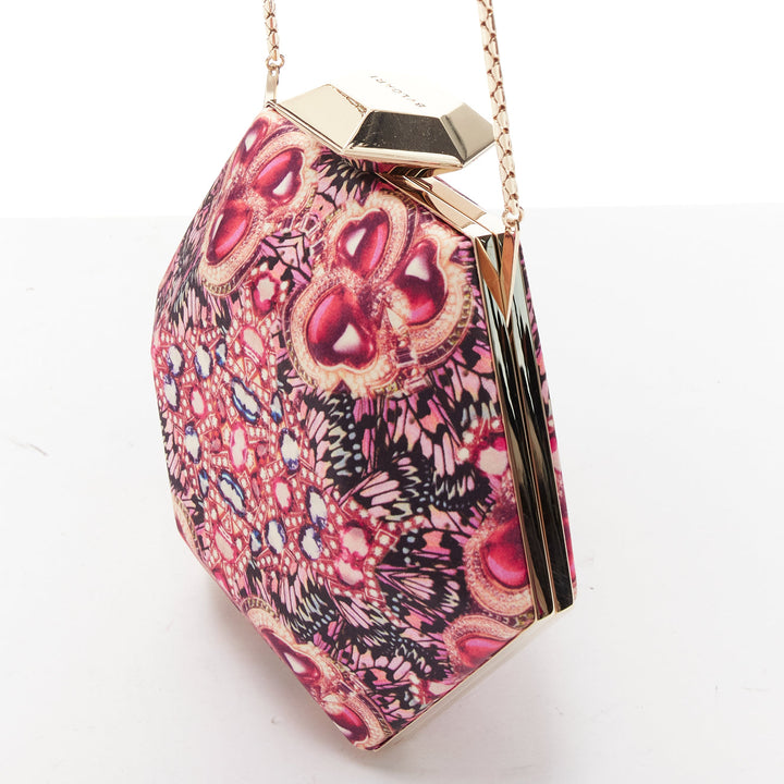 rare BULGARI Matthew Williamson 2011 pink heart kaleidoscrope jewel clutch bag