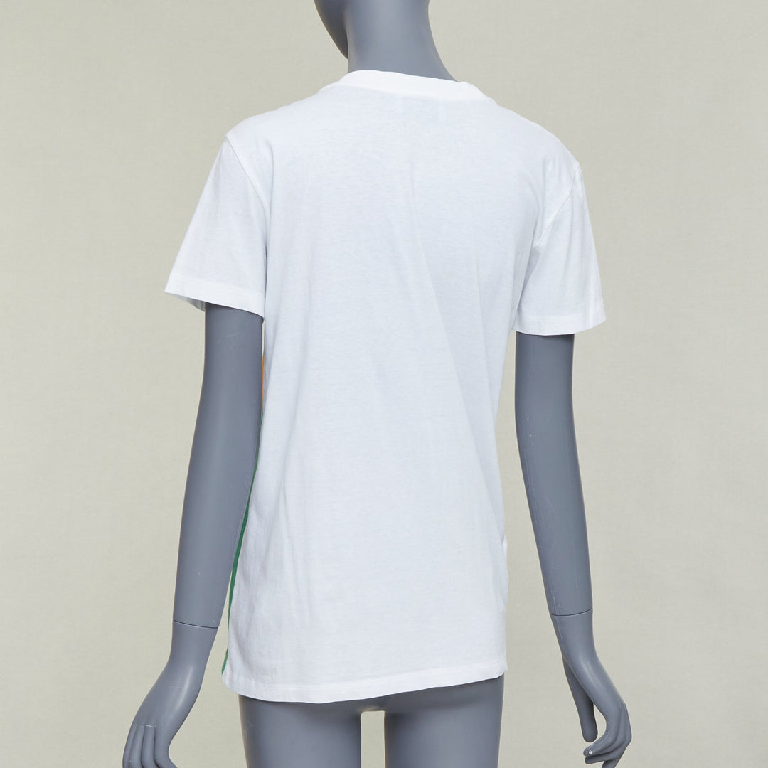PRADA 2014 red yellow blue rainbow beaded eyelashes face cotton tshirt S