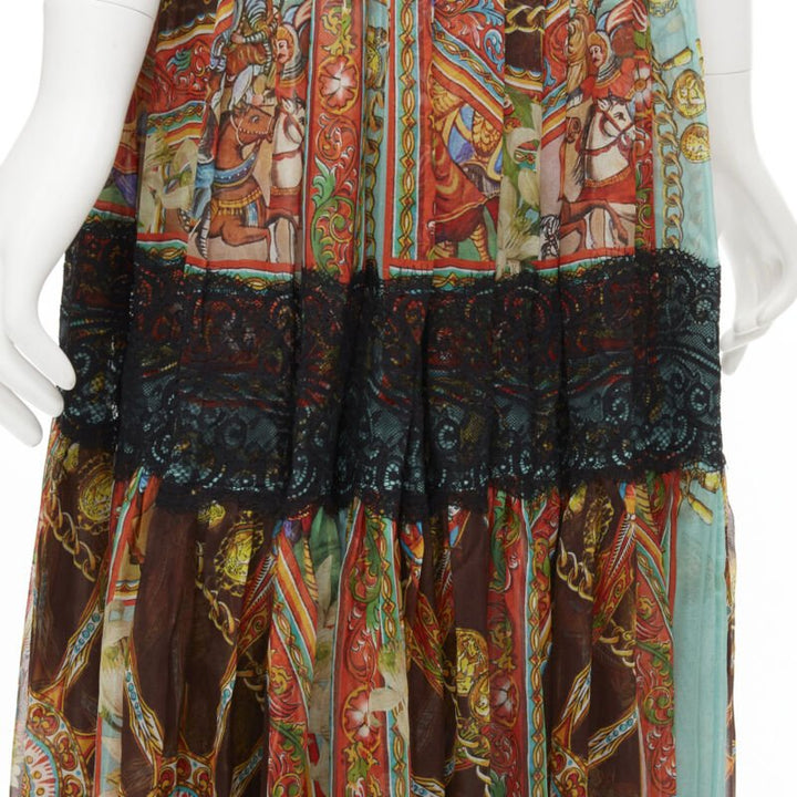 Female mannequin wearing Dolce Gabbana Multicolour Silk Women Cocktail Dresses in Size IT36 | Available at JHROP