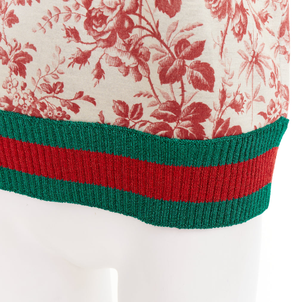 GUCCI 2016 Herbarium Floral grey pink bloom metallic web sweatshirt S