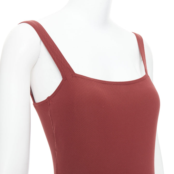 HERMES VINTAGE Martin Margiela dar orange twill jersey one-piece bodysuit FR40 L