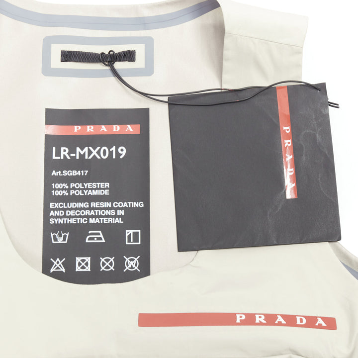 PRADA Linea Rossa LR-MX019 Technical fabric beige large pocket utility vest M