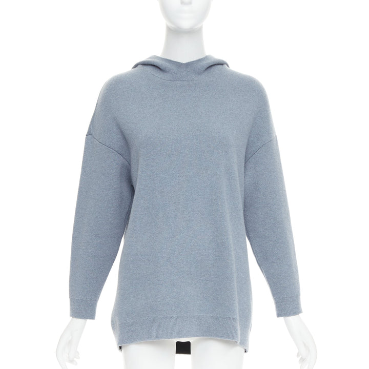 CHRISTIAN DIOR J'adior 8 dusty blue cashmere blend dropp sleeves hoodie FR34 XS