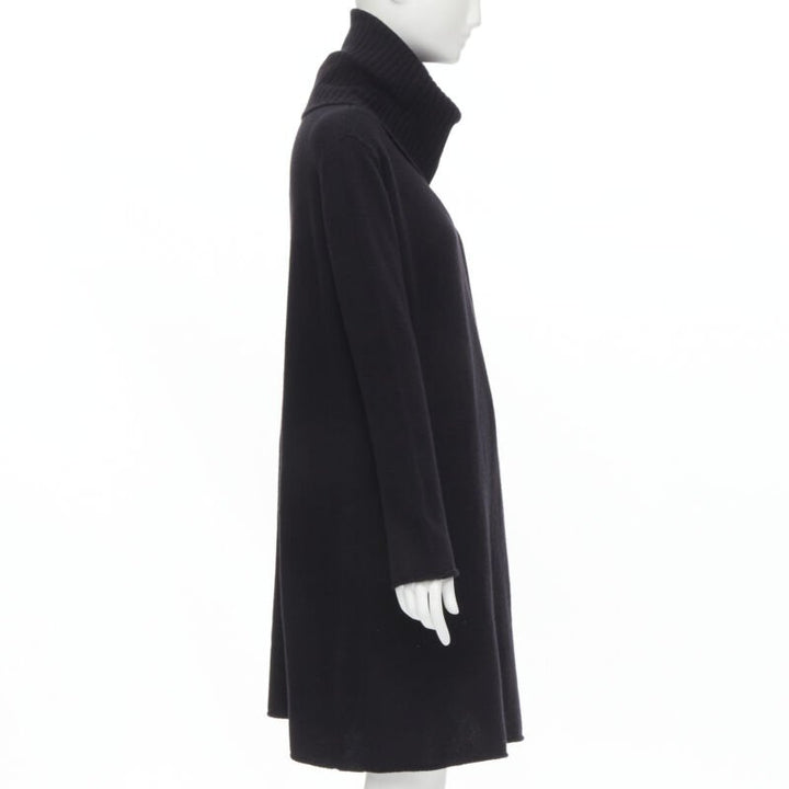 THE ROW Kirsi 100% cashmere black split front turtleneck sweater tunic S