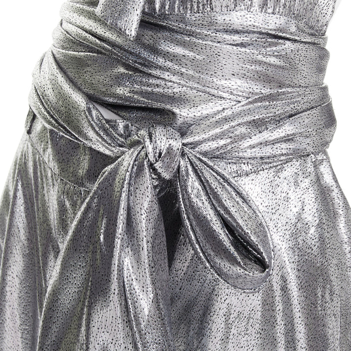 ALEXANDRE VAUTHIER COUTURE SS2021 Runway silver lame halter bloomer pants set