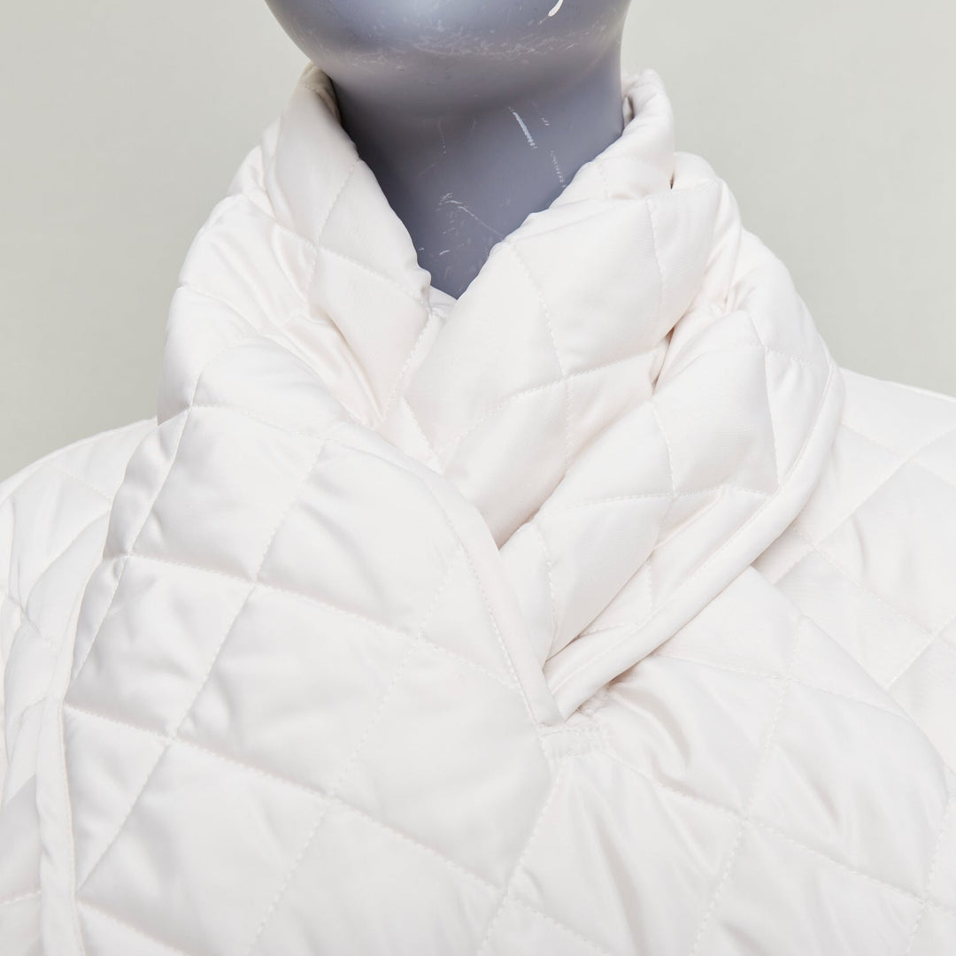 TOTEME Quilted Scarf off white diamond quilt pocketed jacket coat FR32 XXS