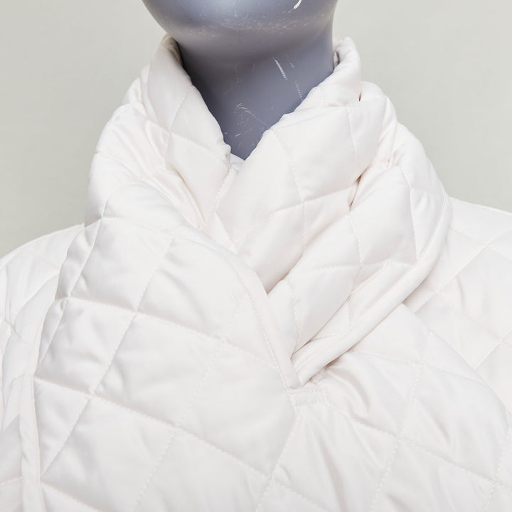 TOTEME Quilted Scarf off white diamond quilt pocketed jacket coat FR32 XXS