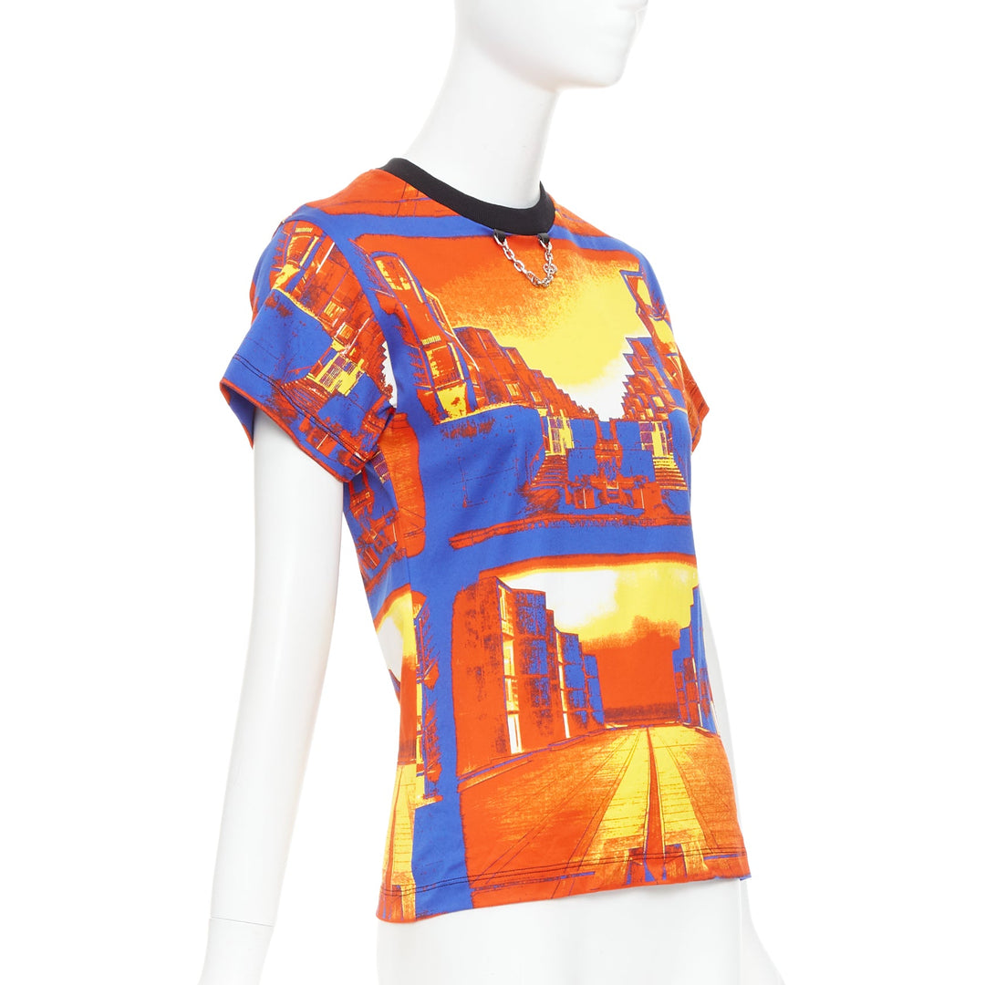 LOUIS VUITTON 2023 Salk Institute orange city print LV chain tshirt XS