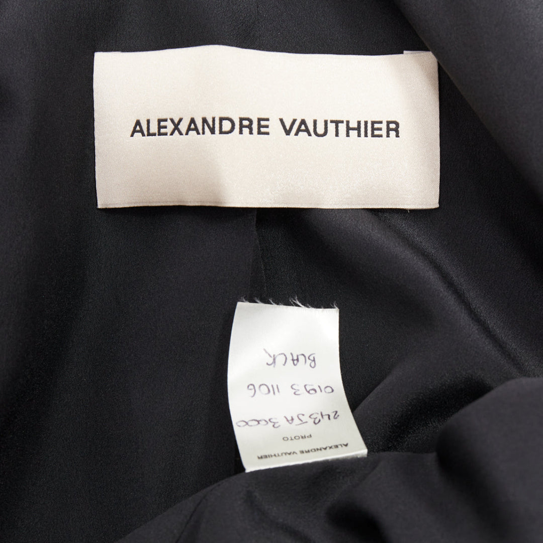 ALEXANDRE VAUTHIER black wool satin peak lapel single breasted tuxedo blazer
