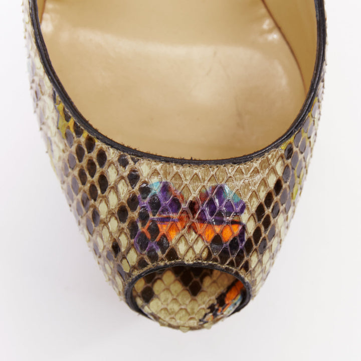 CHRISTIAN LOUBOUTIN Highness 160 butterfly leather platform peep heels EU36