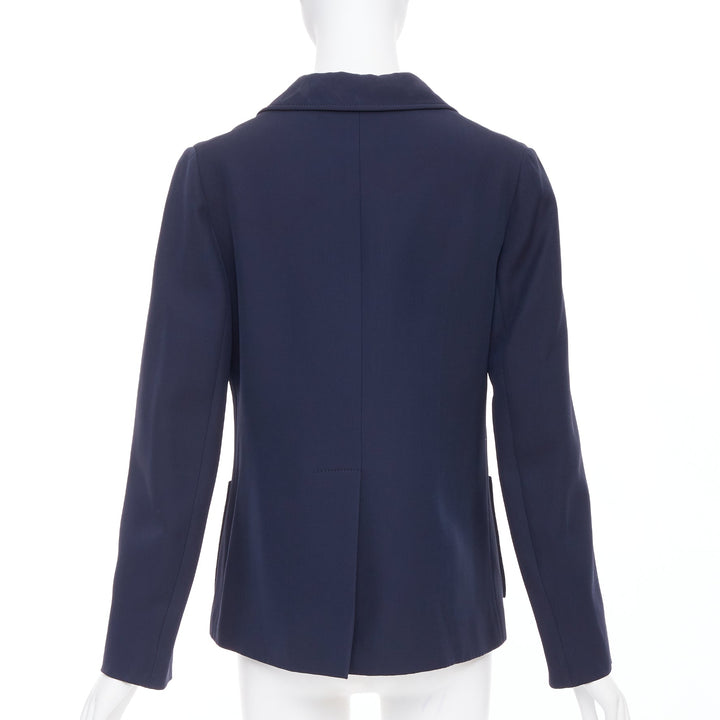 GUCCI NY Yankees 2018 Alessandro Michele navy wool silk blazer jacket IT42 M