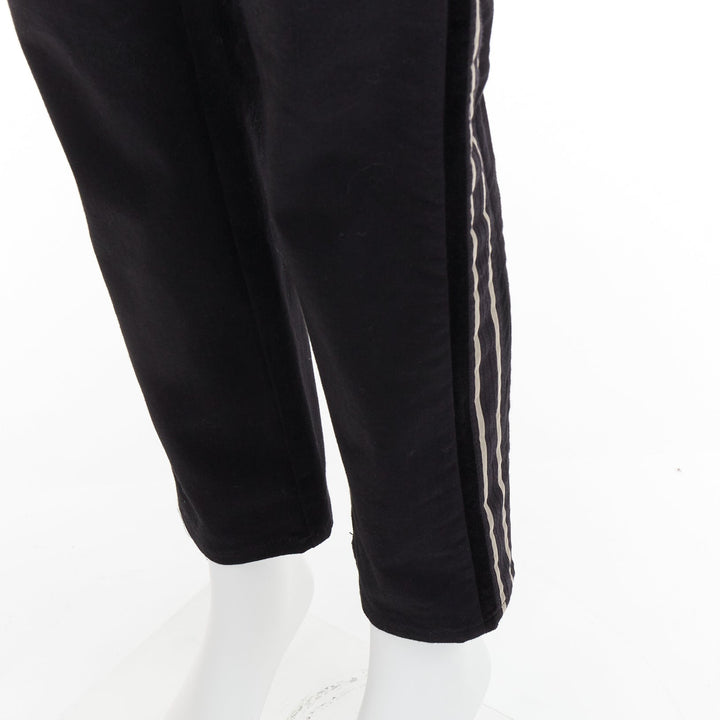 DOLCE GABBANA DENIM Skinny black heart logo embroidered cropped jeans